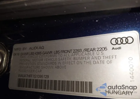 2016 Audi A3 1.8T Premium из США, поврежденный, VIN WAUA7HFF1G1095129